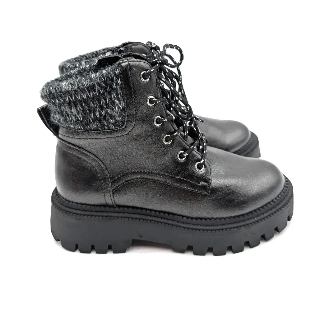 DV Dolce Vita Kamilla Lace-Up Fashion Boots Girl’s Black Size US3